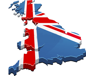 a small map of the UK with a union UK flag background